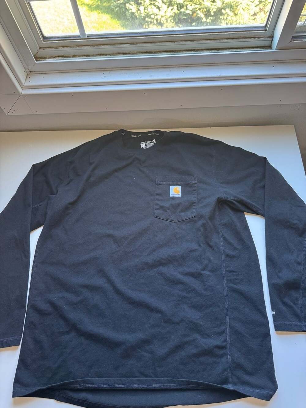 Carhartt Force Long Sleeve Pocket T-Shirt Size L Black